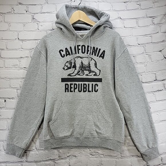artist union Other - California Republic Hoodie Mens Pull Over Gray Sz S Small Pouch Pocket
